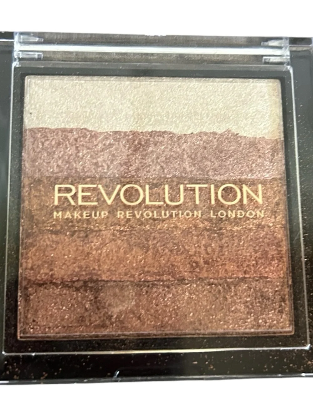 4/$20 Revolution Shimmer Highlight Quad - Champagne, Bronze & Warm Brown Stripes